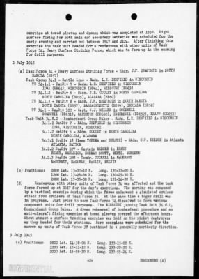 USS MISSOURI > War Diary, 7/1-31/45