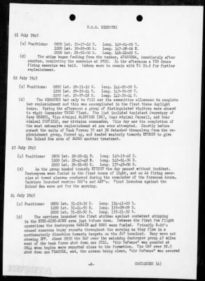 USS MISSOURI > War Diary, 7/1-31/45