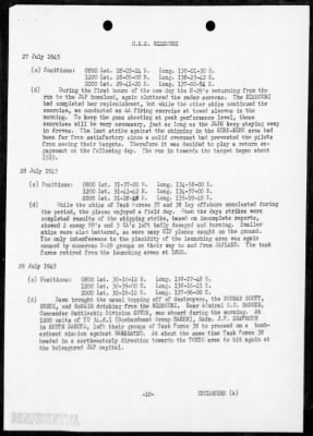 USS MISSOURI > War Diary, 7/1-31/45