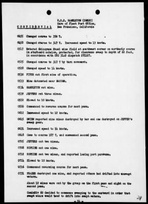 Thumbnail for USS HAMLETON > Rep of opers in support of the occupation of Sagami Wan-Tokyo Bay Area, Honshu, Japan, 8/19/45-9/2/45