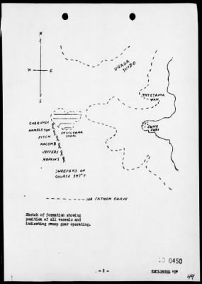 Thumbnail for USS HAMLETON > Rep of opers in support of the occupation of Sagami Wan-Tokyo Bay Area, Honshu, Japan, 8/19/45-9/2/45