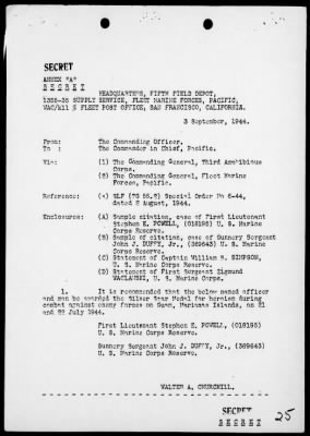 Thumbnail for MAR, FIFTH FIELD DEPOT, SUPPLY SERVICE, FMF, PAC > Rep of opers in the invasion of Guam Island, Marianas, 7/21/44-8/19/44