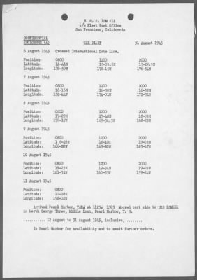 USS LSM-214 > War Diary, 8/1-31/45