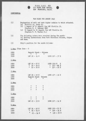 USS LST-833 > War Diary, 8/1-31/45