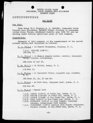 COM MTB RON's, 7th FLEET > War Diary, 5/1-31/45