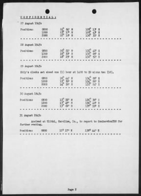 Thumbnail for USS HESPERIA > War Diary, 8/1-31/45