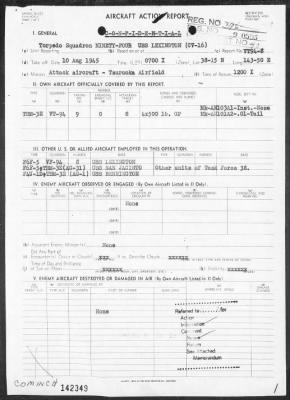 Thumbnail for VT-94 > ACA Reports Nos 8-9-Air operations against Japan, 8/10/45