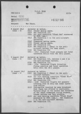 USS GUAM > War Diary, 8/1-31/45