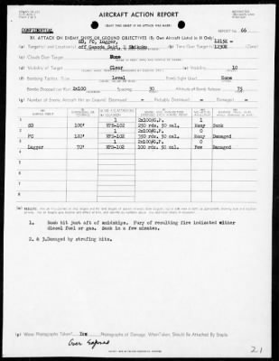 Thumbnail for VPB-102 > ACA Reps Nos 55, 64, 66, 71, 74-76 & 78-Patrol opers along the coasts of Shikoku & Honshu, Japan, 5/24/45-6/19/45