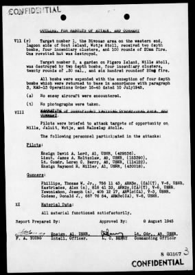 VS-66 > ACA Rep #92-Air opers against the Marshall Islands on 8/9/45