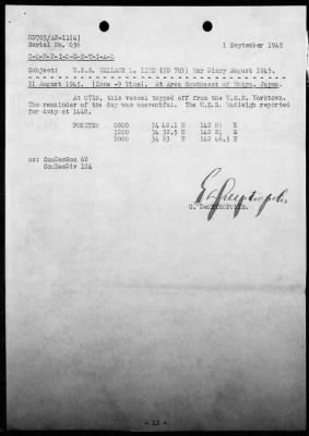 USS WALLACE L LIND > War Diary, 8/1-31/45