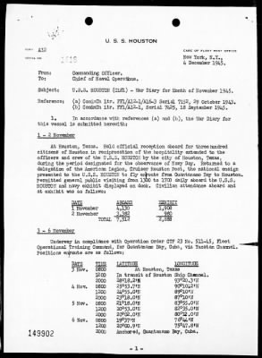 USS HOUSTON > War Diary, 11/1-30/45