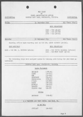 FLEET ADMIN OFFICE, NYD, PORTSMOUTH > War Diary, 9/1-30/45