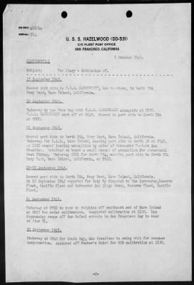 USS HAZELWOOD > War Diary, 9/1-30/45