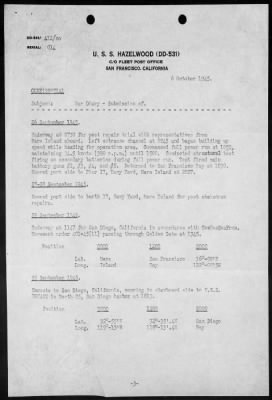 USS HAZELWOOD > War Diary, 9/1-30/45