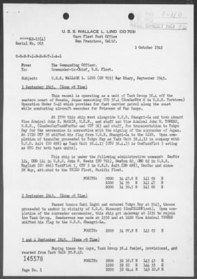 USS WALLACE L LIND > War Diary, 9/1-30/45