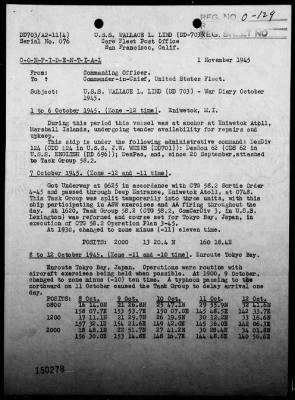 USS WALLACE L LIND > War Diary, 10/1-31/45