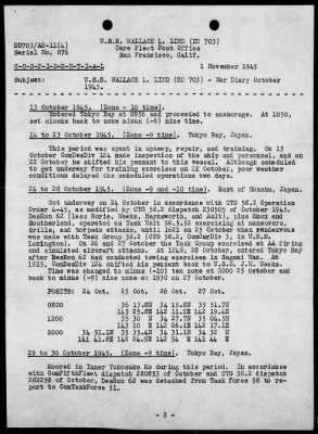 USS WALLACE L LIND > War Diary, 10/1-31/45