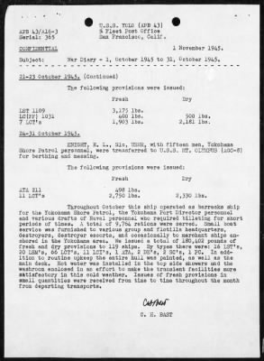 USS YOLO > War Diary, 10/1-31/45