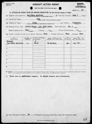 Thumbnail for VF-21 > ACA Reports Nos 22-46 - Air operations against the Palau Islands & Formosa, 9/18/44 - 1/22/44 and attacks on Jap Fleet on 10/25/44