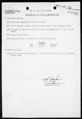 USS VAN VALKENBURGH > War Diary, 9/1-30/45