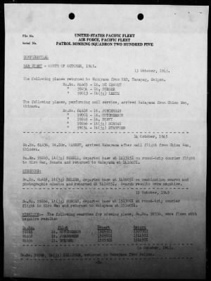 VPB-205 > War Diary, 10/1-31/45