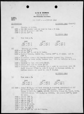 USS DORAN > War Diary, 10/1/45 TO 11/30/45