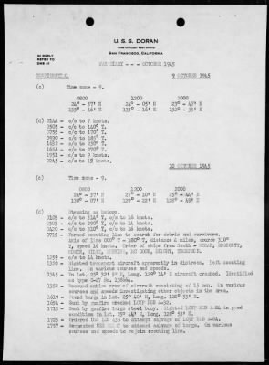 USS DORAN > War Diary, 10/1/45 TO 11/30/45