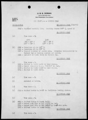 USS DORAN > War Diary, 10/1/45 TO 11/30/45