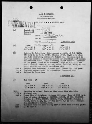 USS DORAN > War Diary, 10/1/45 TO 11/30/45