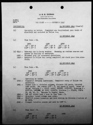 USS DORAN > War Diary, 10/1/45 TO 11/30/45