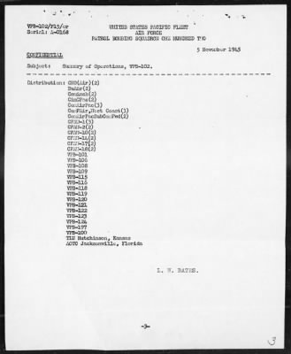 Thumbnail for VPB-102 > Summary of operations, 8/7/45 - 9/2/45