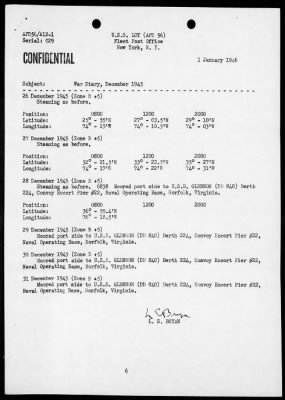 Thumbnail for USS LOY > War Diary, 12/1-31/45