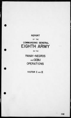 ARMY, 8th > Rep of operations in the invasions & occupation of the Philippines, 1/29/45-8/20/45