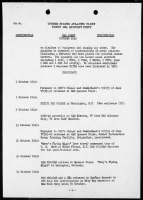 COM FLEET AIR QUONSET POINT > War Diary, 10/1-31/45