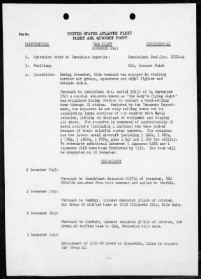 COM FLEET AIR QUONSET POINT > War Diary, 11/1-30/45