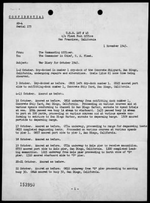 Thumbnail for USS LST-45 > War Diary, 10/1/45 to 11/30/45