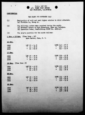 USS LST-833 > War Diary, 11/1-30/45