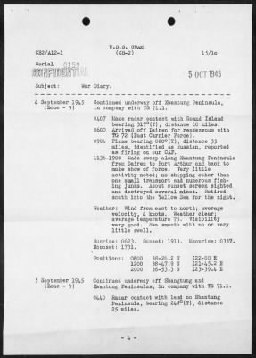 USS GUAM > War Diary, 9/1-30/45