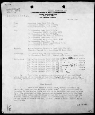 COM LST FLOT 15 > Forwarding action reports on operations in support of the assault landings in the Brunei Bay Area, Borneo, 6/7-12/45