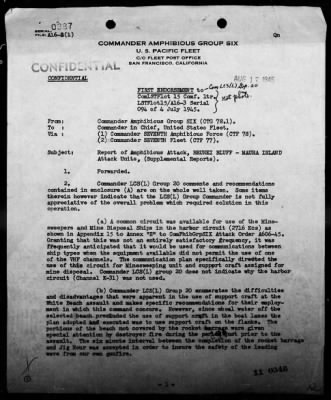 COM LST FLOT 15 > Forwarding action reports on operations in support of the assault landings in the Brunei Bay Area, Borneo, 6/7-12/45