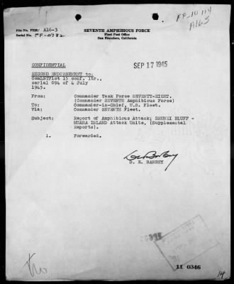 COM LST FLOT 15 > Forwarding action reports on operations in support of the assault landings in the Brunei Bay Area, Borneo, 6/7-12/45