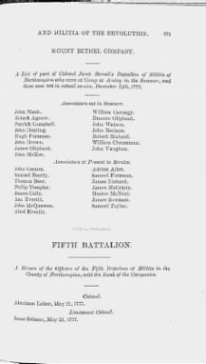 Volume XIV > Muster Rolls and Papers Relating to the Associators and Militia of the County of Northampton.