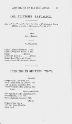 Thumbnail for Volume XIV > Muster Rolls and Papers Relating to the Associators and Militia of the County of Northampton.