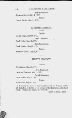 Thumbnail for Volume XIV > Muster Rolls and Papers Relating to the Associators and Militia of the County of Northampton.