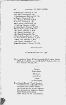 Volume XIV > Muster Rolls and Papers Relating to the Associators and Militia of the County of Northampton.