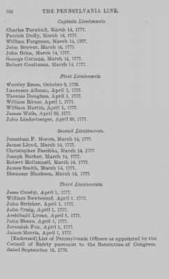 Volume XV > Arrangement of the Pennsylvania Line 1777-1778-1780.