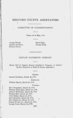 Volume XIV > Muster Rolls and Papers Relating to the Associators and Militia of the County of Bedford.