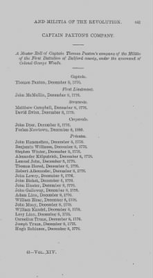 Volume XIV > Muster Rolls and Papers Relating to the Associators and Militia of the County of Bedford.