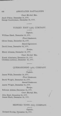 Volume XIV > Muster Rolls and Papers Relating to the Associators and Militia of the County of Bedford.